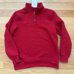 Women's Red Button-Up Pullover